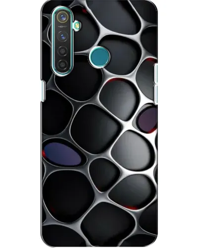 Чехол для Realme 5 с картинкой «Объемная темная решетка»