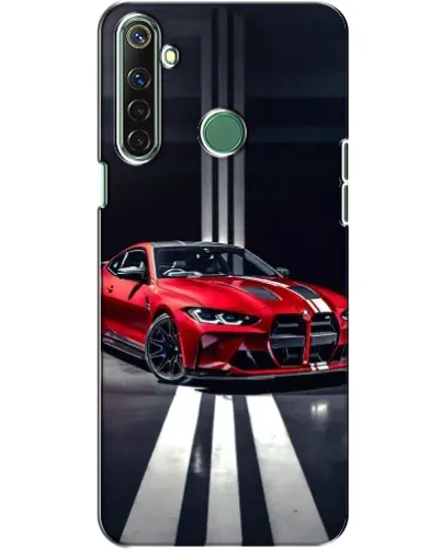 Чехол для Realme 6i с картинкой «Красная BMW на дороге»