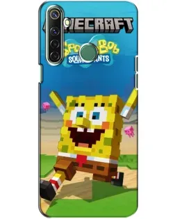 Чохол для Realme 6i з картинкою «Губка Боб Minecraft»