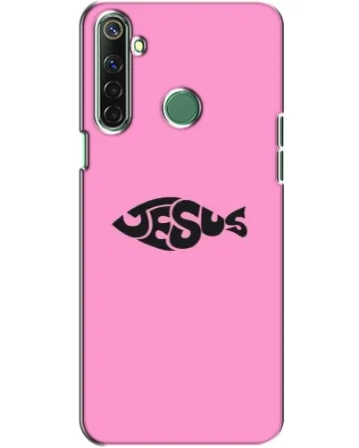 Чехол для Realme 6i с картинкой «Розовый символ  Jesus»