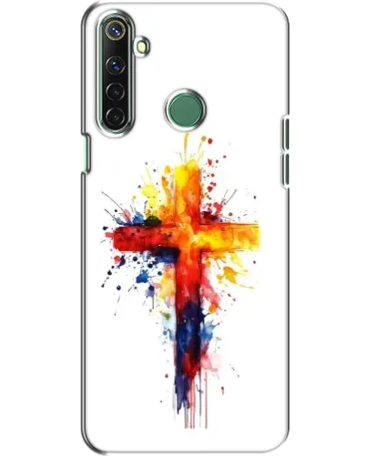 Чехол для Realme 6i с картинкой «Акварельный крест»