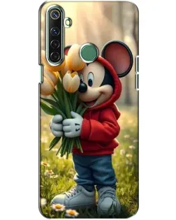 Чехол для Realme 6i с картинкой «Микки с тюльпанами»