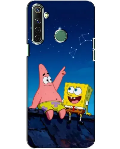 Чехол для Realme 6i с картинкой «Губка Боб и Патрик ночью»