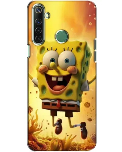 Чехол для Realme 6i с картинкой «Губка Боб прыгает»