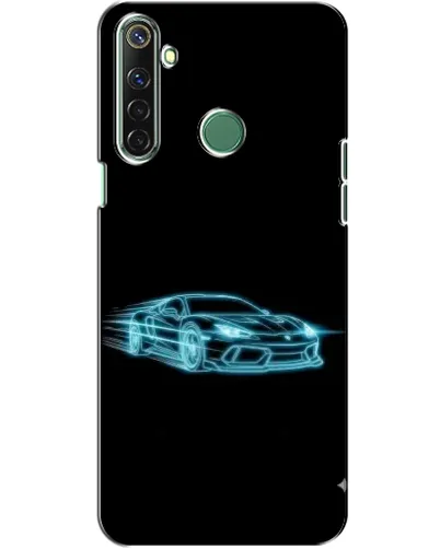 Чехол для Realme 6i с картинкой «Неоновый контур Lamborghini»