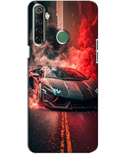 Чехол для Realme 6i с картинкой «Lamborghini красный дым»