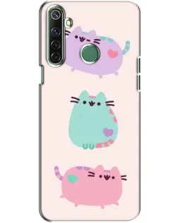 Чохол для Realme 6i з картинкою «Pusheen тріо»