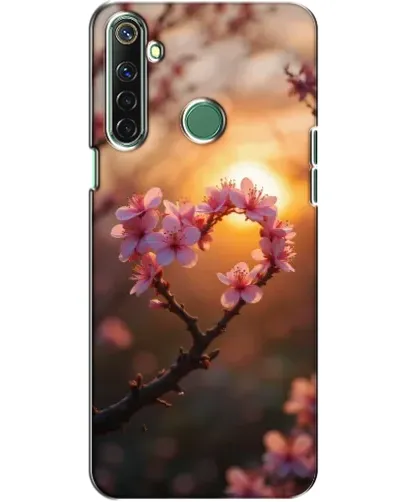 Чехол для Realme 6i с картинкой «Розовый цвет сердце на фоне заката» Чехол для Realme 6i с картинкой «Розовый цвет сердце на фоне заката»