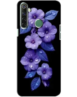 Чехол для Realme 6i с картинкой «Фиолетовые цветы с росою»