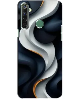 Чехол для Realme 6i с картинкой «Объемные черно-белые ленты» Чехол для Realme 6i с картинкой «Объемные черно-белые ленты»