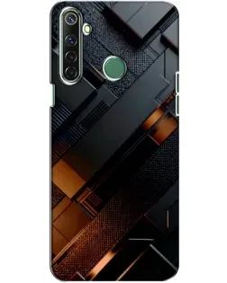 Чехол для Realme 6i с картинкой «Черные геометрические блоки»