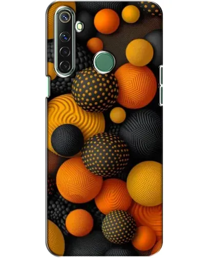 Чехол для Realme 6i с картинкой «Объемные оранжевые сферы»