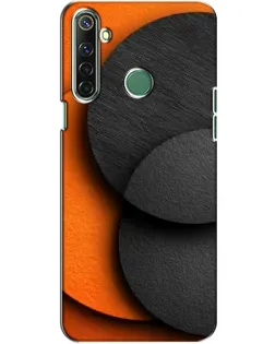 Чехол для Realme 6i с картинкой «Геометрия оранжевых кругов»