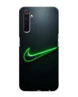Чехол для Realme 6 Pro с картинкой «Неоновый контур Nike»