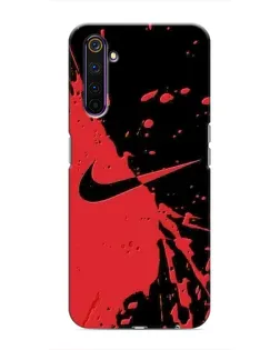 Чехол для Realme 6 Pro с картинкой «Красные брызги Nike»