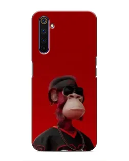 Чехол для Realme 6 Pro с картинкой «Bored Ape в красном»