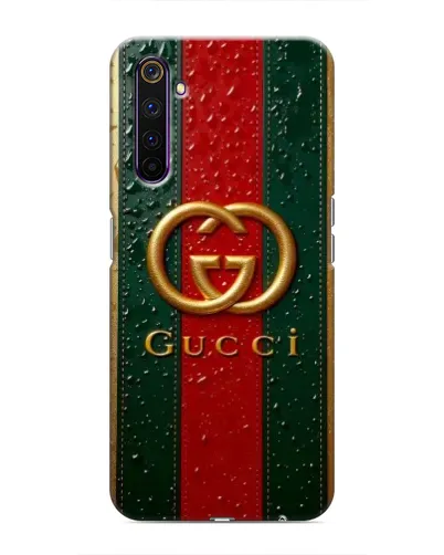 Чехол для Realme 6 Pro с картинкой «Gucci — фирменная полоса и золото» Чехол для Realme 6 Pro с картинкой «Gucci — фирменная полоса и золото»