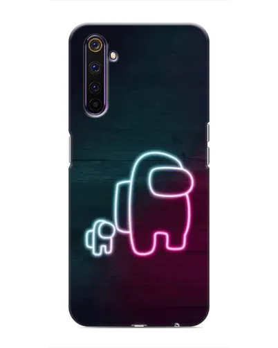 Чохол для Realme 6 Pro з картинкою «Among Us неон-арт»