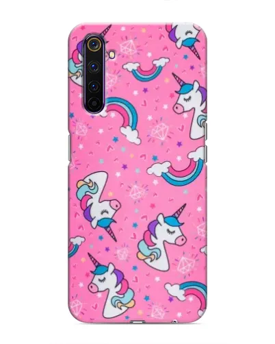 Чехол для Realme 6 Pro с картинкой «Unicorn паттерн розовый» Чехол для Realme 6 Pro с картинкой «Unicorn паттерн розовый»