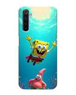 Чехол для Realme 6 Pro с картинкой «Спанч Боб под водой»