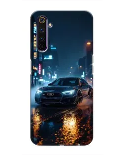 Чехол для Realme 6 Pro с картинкой «Ночной город и Audi»