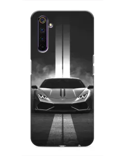 Чехол для Realme 6 Pro с картинкой «Lamborghini симметрия дорог»