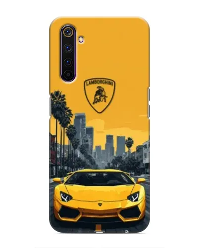 Чехол для Realme 6 Pro с картинкой «Желтый Lamborghini город» Чехол для Realme 6 Pro с картинкой «Желтый Lamborghini город»