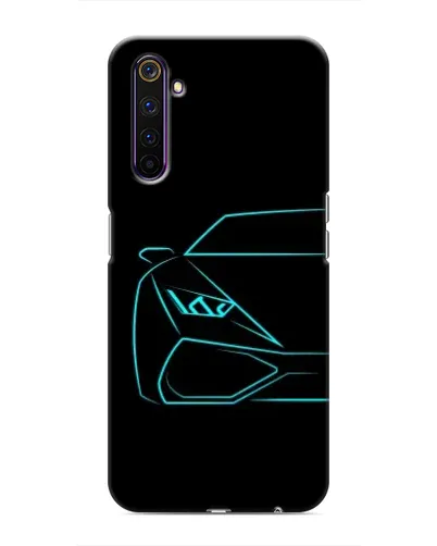 Чехол для Realme 6 Pro с картинкой «Голубой силуэт Lamborghini» Чехол для Realme 6 Pro с картинкой «Голубой силуэт Lamborghini»