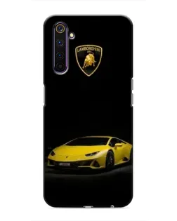 Чехол для Realme 6 Pro с картинкой «Lamborghini желтый акцент»