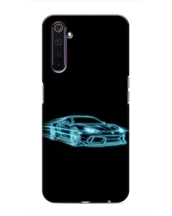 Чехол для Realme 6 Pro с картинкой «Неоновый контур Lamborghini»