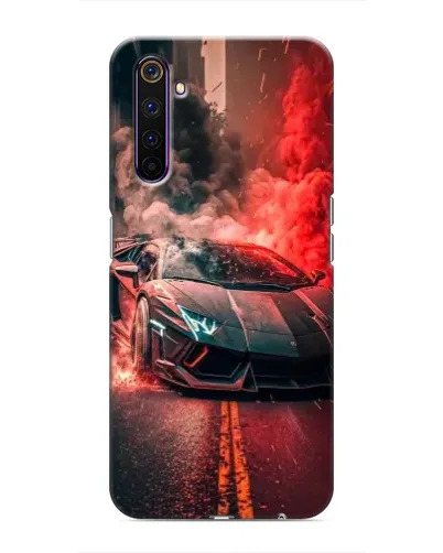 Чехол для Realme 6 Pro с картинкой «Lamborghini красный дым» Чехол для Realme 6 Pro с картинкой «Lamborghini красный дым»