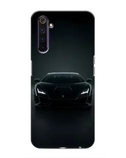 Чехол для Realme 6 Pro с картинкой «Черный Lamborghini Aventador»