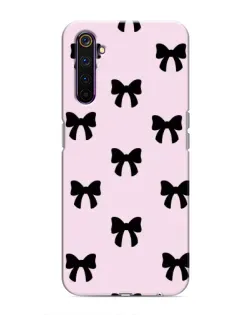 Чехол для Realme 6 Pro с картинкой «Черные банты Coquette»