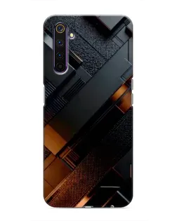 Чехол для Realme 6 Pro с картинкой «Черные геометрические блоки»