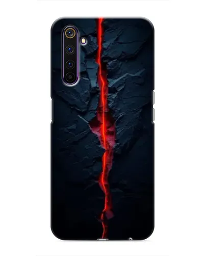 Чехол для Realme 6 Pro с картинкой «Kрасная лавовая трещина» Чехол для Realme 6 Pro с картинкой «Kрасная лавовая трещина»