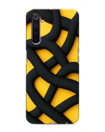 Чехол для Realme 6 Pro с картинкой «Черное желтое переплетение» Чехол для Realme 6 Pro с картинкой «Черное желтое переплетение»