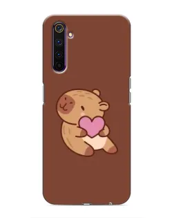 Чохол для Realme 6 Pro з картинкою «Капібара з серцем»
