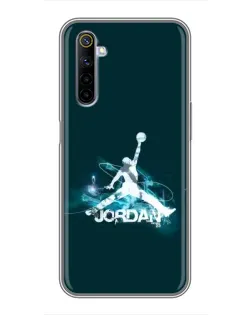 Чехол для Realme 6 с картинкой «Jordan Blue Fire» Чехол для Realme 6 с картинкой «Jordan Blue Fire»