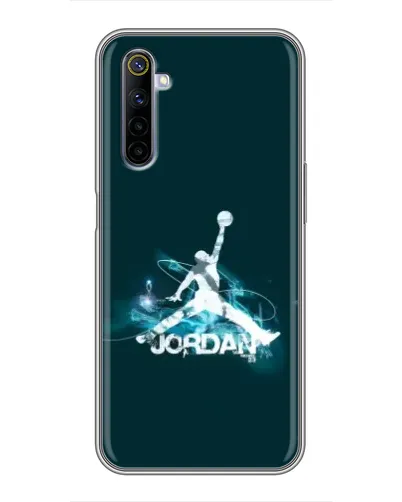 Чехол для Realme 6 с картинкой «Jordan Blue Fire»