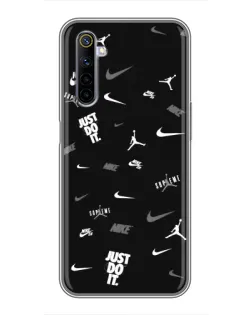 Чехол для Realme 6 с картинкой «Nike Black Pattern» Чехол для Realme 6 с картинкой «Nike Black Pattern»