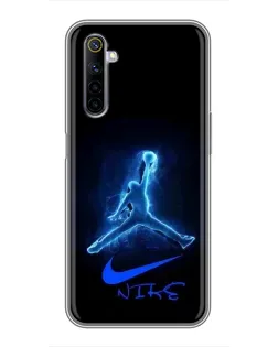Чехол для Realme 6 с картинкой «Jordan Neon Blue» Чехол для Realme 6 с картинкой «Jordan Neon Blue»