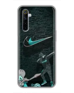 Чехол для Realme 6 с картинкой «Спортивный арт Nike»