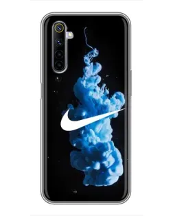 Чехол для Realme 6 с картинкой «Nike и синий дым»