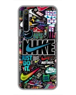 Чехол для Realme 6 с картинкой «Яркий коллаж Nike»
