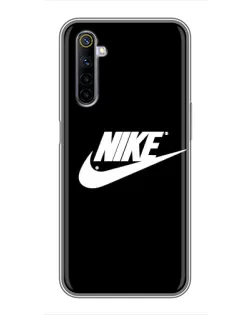 Чехол для Realme 6 с картинкой «Мазки краски Nike»
