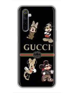 Чохол для Realme 6 з картинкою «Gucci — герої Disney та монограма»