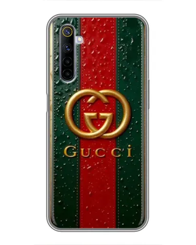 Чохол для Realme 6 з картинкою «Gucci — фірмова смуга та золото» Чохол для Realme 6 з картинкою «Gucci — фірмова смуга та золото»