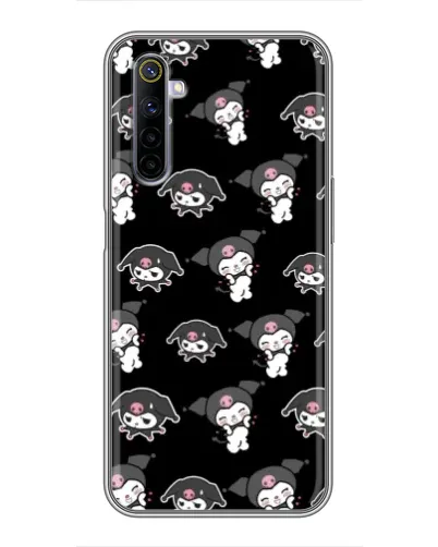 Чехол для Realme 6 с картинкой «Черный паттерн Kuromi» Чехол для Realme 6 с картинкой «Черный паттерн Kuromi»