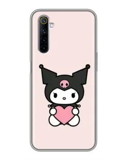 Чехол для Realme 6 с картинкой «Kuromi и сердце»