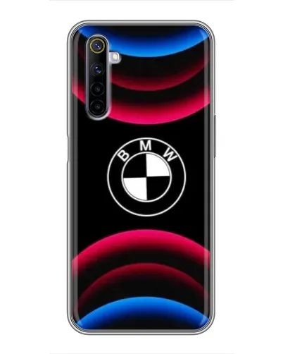 Чехол для Realme 6 с картинкой «Логотип BMW и неоновые дуги» Чехол для Realme 6 с картинкой «Логотип BMW и неоновые дуги»